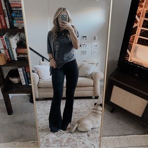 NWOT Aerie Offline Black Extra High Rise Slit Flare Leggings